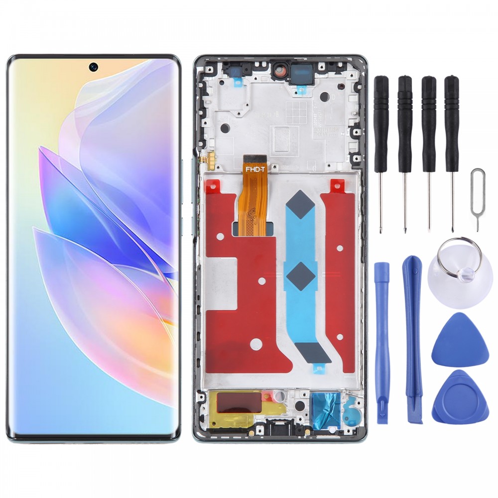 Оригинальный ЖК-экран для Honor 60 SE с дигитайзером в сборе с рамкой (зеленый)