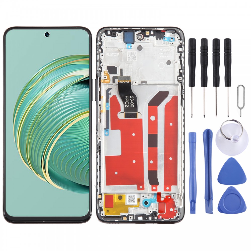Pour Huawei Nova 10z Ensemble complet de numériseur d'écran LCD d'origine avec cadre (noir)