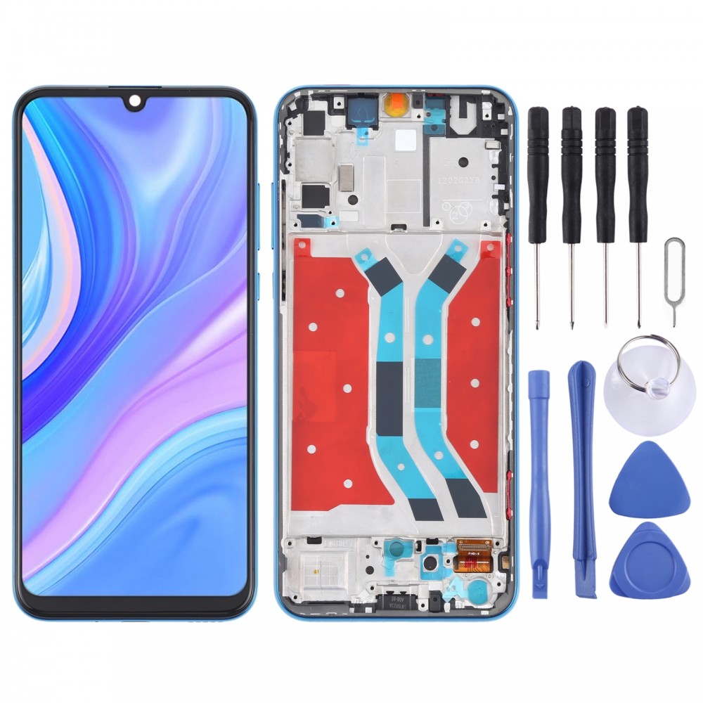 Huawei P Smart S用フレーム付きLCDスクリーンとデジタイザーの完全なアセンブリ (ブルー)