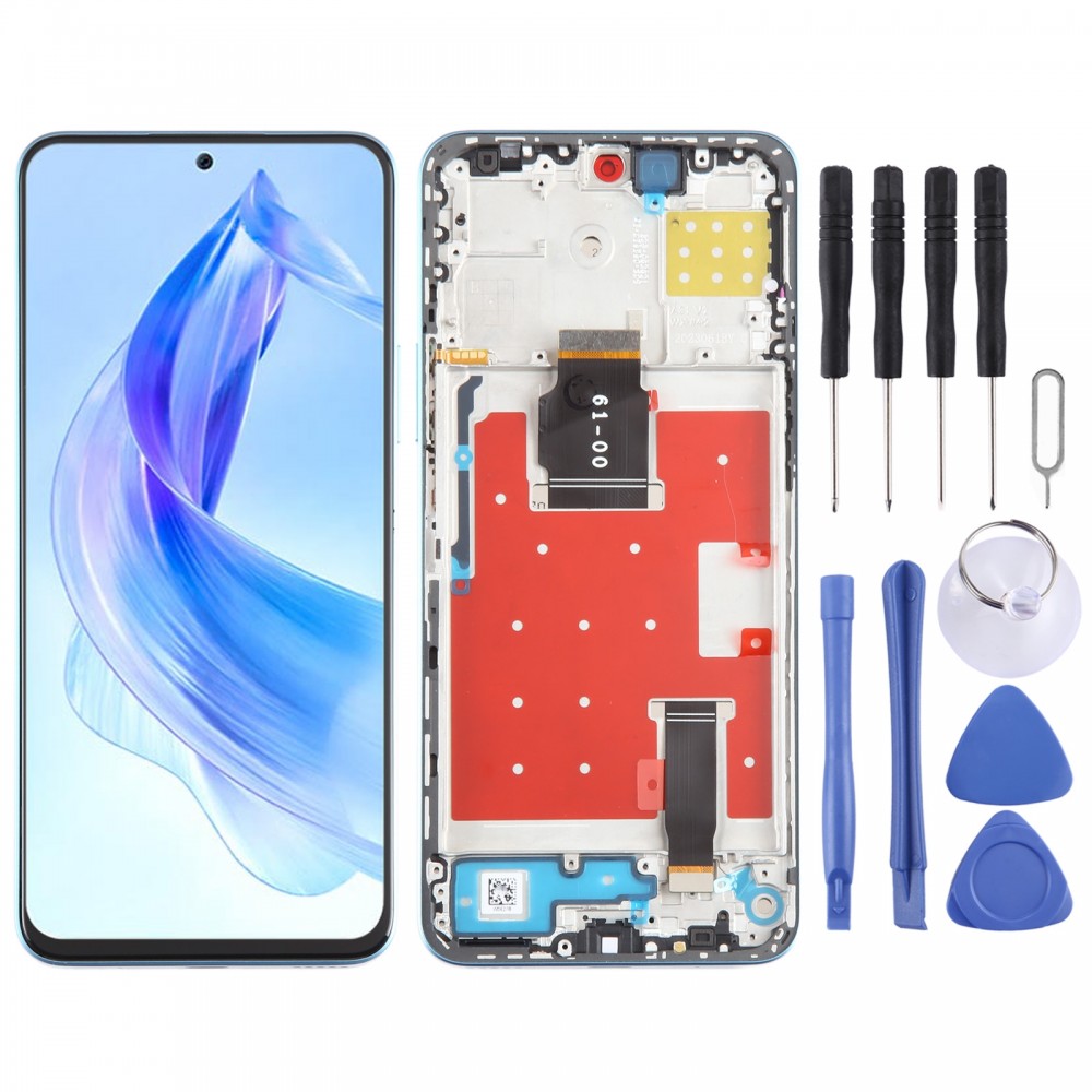 Pour Honor X50i Ensemble complet de numériseur d'écran LCD d'origine avec cadre (bleu)