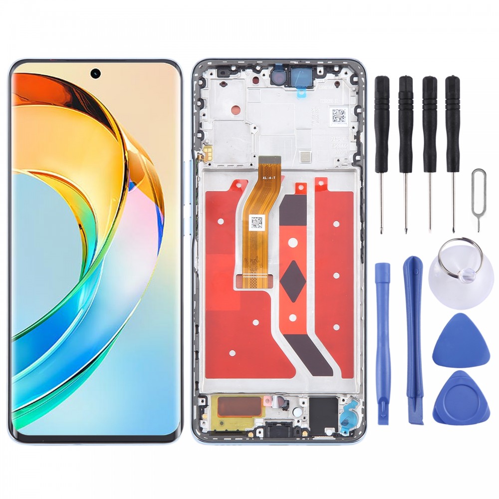 Für Honor X9b Original LCD-Bildschirm-Digitalisierer, komplette Montage mit Rahmen (blau)