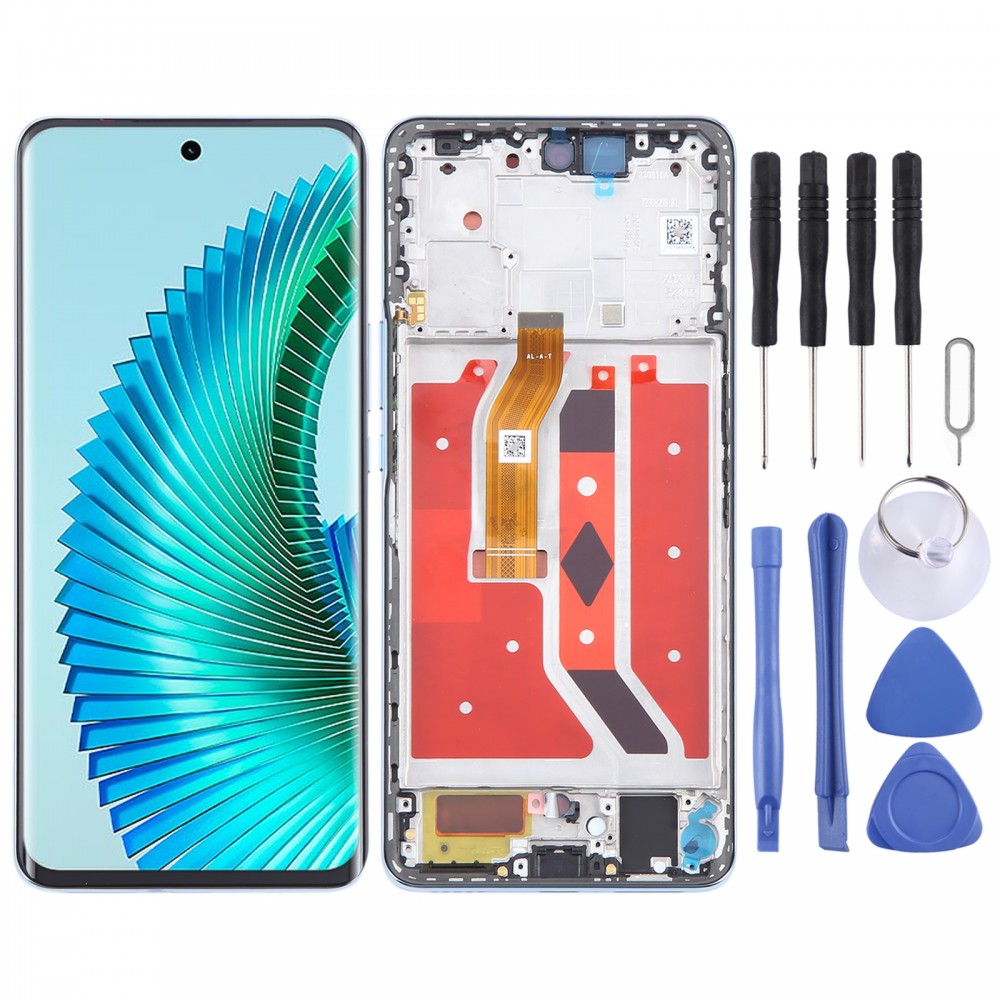 Für Honor Magic6 Lite Original LCD-Bildschirm-Digitalisierer, komplette Montage mit Rahmen (blau)