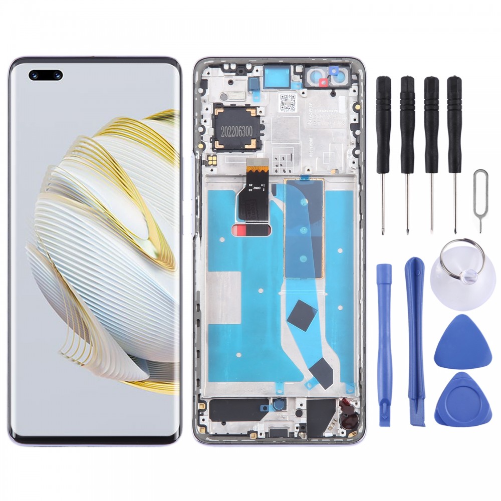 Huawei Nova 10 Pro オリジナル LCD スクリーンデジタイザー用フレーム付きフルアセンブリ (パープル)