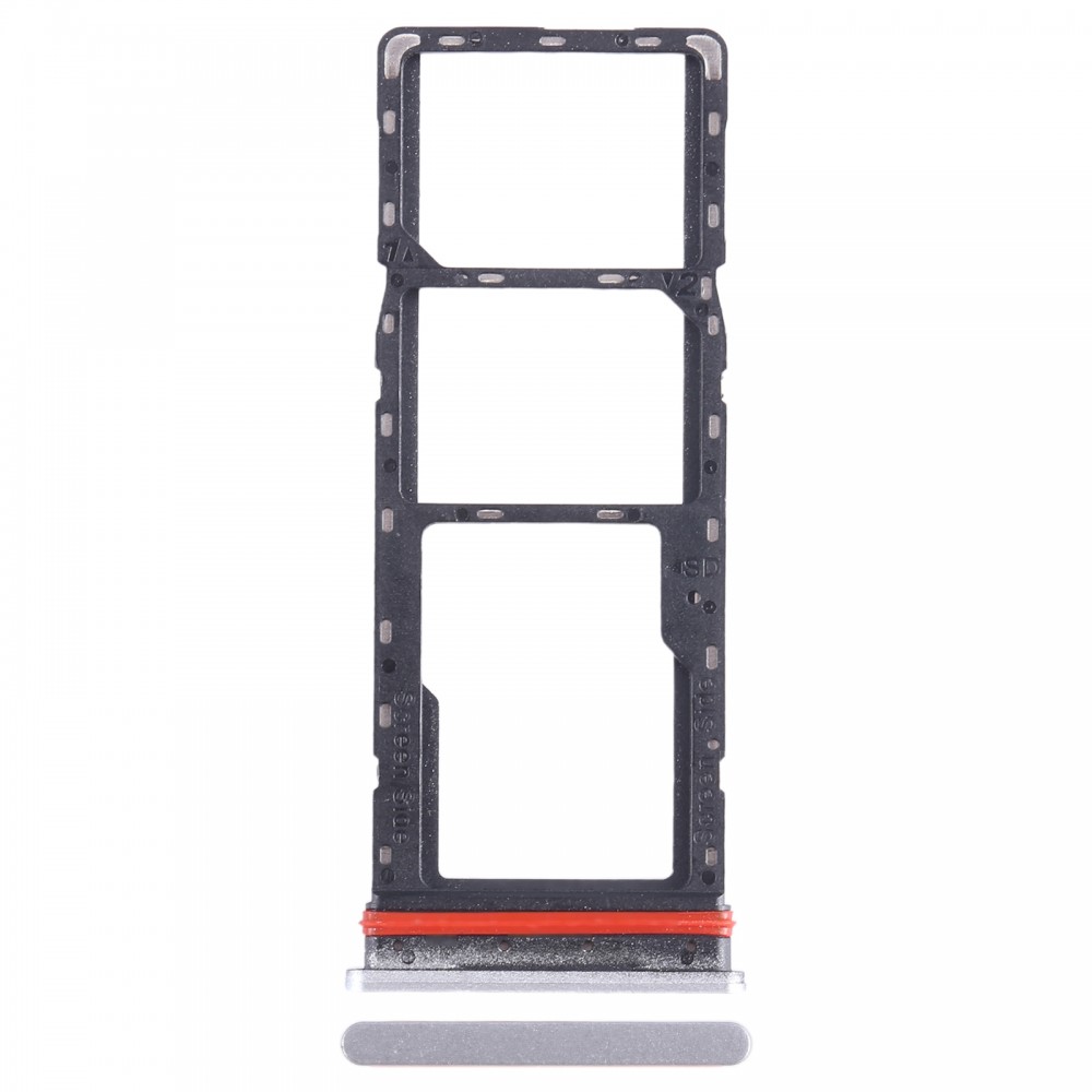Für Infinix Hot 12 Play SIM-Kartenfach + SIM-Kartenfach + Micro-SD-Kartenfach (weiß)