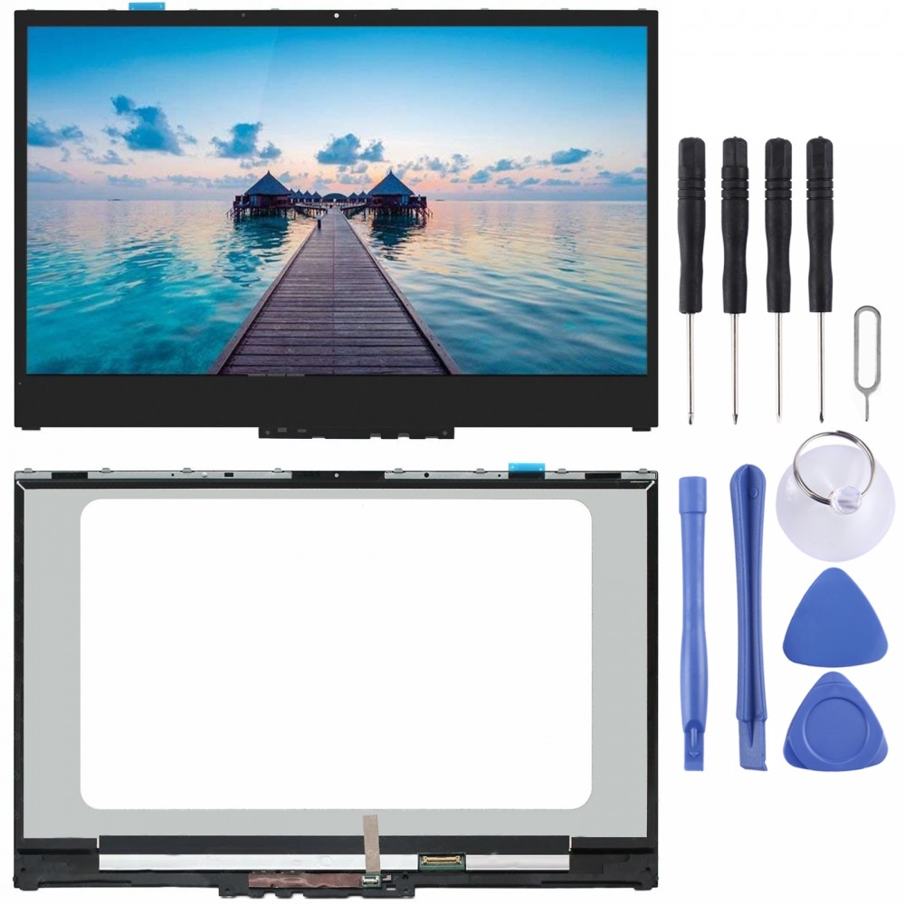 För Lenovo Yoga 730-15IKB FHD LCD-skärm Digitizer Full montering med ram