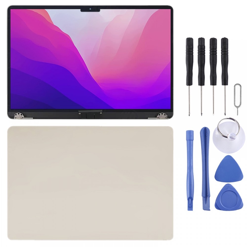 Für MacBook Air 13,6 Zoll A2681 2022 LCD-Bildschirm mit Digitizer-Vollmontage (Gold)