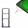 עבור Motorola Moto G7 Play מגש כרטיס SIM + מגש כרטיס SIM + מגש כרטיס מיקרו SD (כחול)