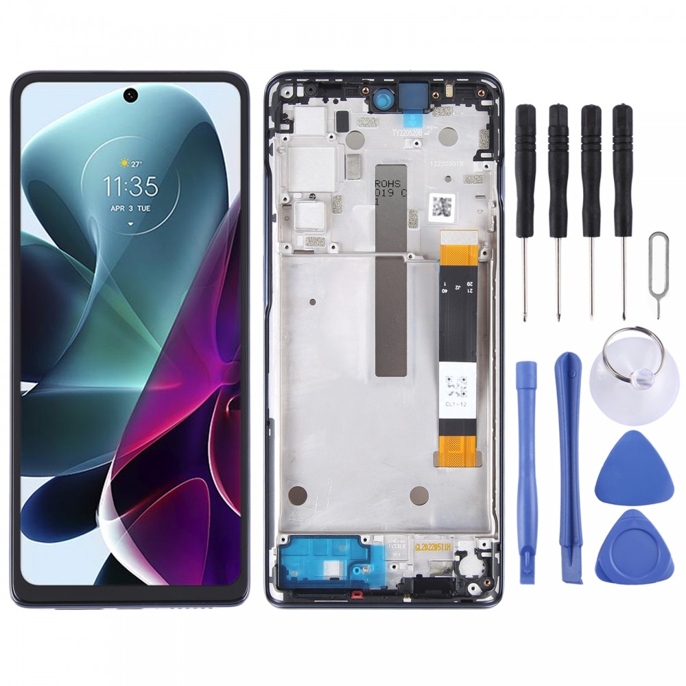 OEM LCD-skärm för Motorola Moto G200 / Edge S30 Digitizer komplett montering med ram