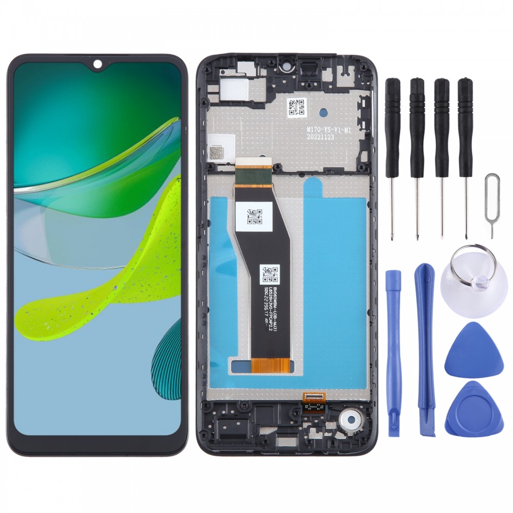 Pour Motorola Moto E13 OEM écran LCD numériseur assemblage complet avec cadre