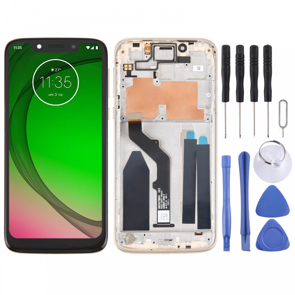 Motorola Moto G6 Play デジタイザー用オリジナル LCD スクリーン フレーム付きフルアセンブリ (ゴールド)