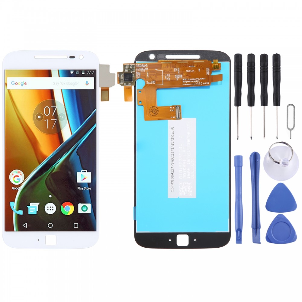 Oryginalny ekran LCD do Motorola Moto G4 Plus z pełnym montażem Digitizer (biały)