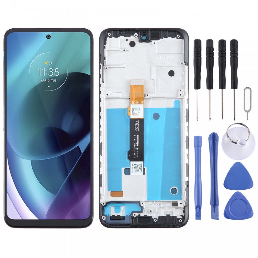 Dla Motorola Moto G71 5G oryginalny komplet Digitizer ekranu LCD z ramką