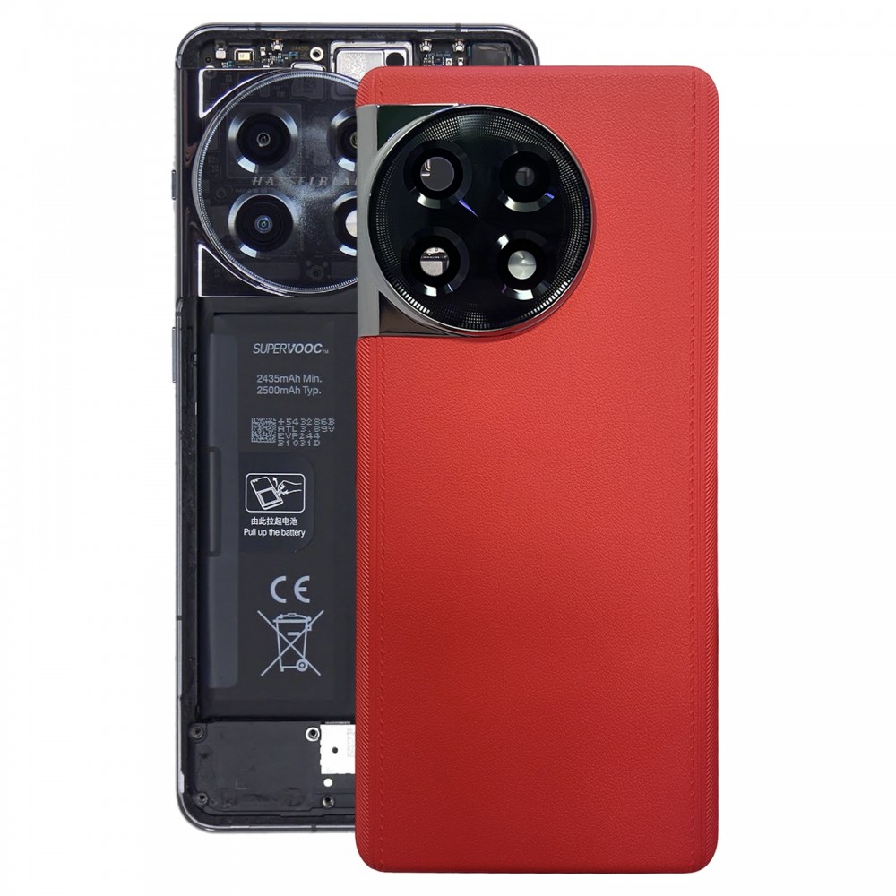 För OnePlus 11R CPH2487 batteriläderbaksida (röd)