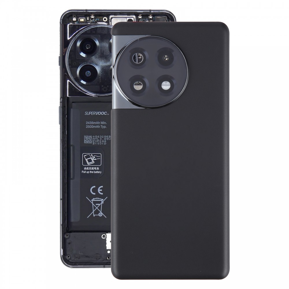 OnePlus 11R 用バッテリーバックカバー カメラレンズカバー付き (ブラック)