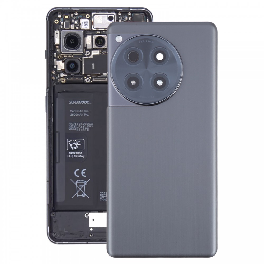 Pour OnePlus Ace 3 PJE110 Couvercle arrière de la batterie en verre d'origine avec objectif de caméra (noir)