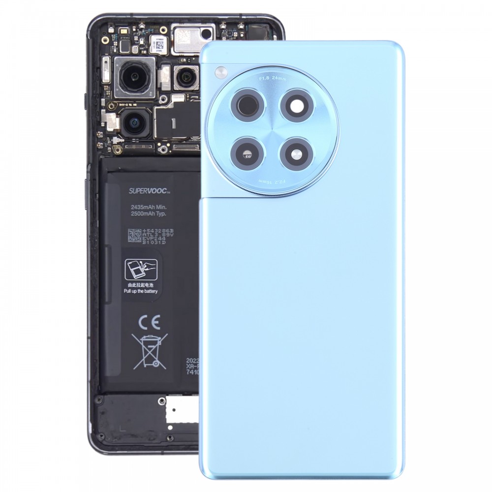 Per OnePlus Ace 3 PJE110 Cover posteriore batteria in vetro originale con obiettivo fotocamera (blu)