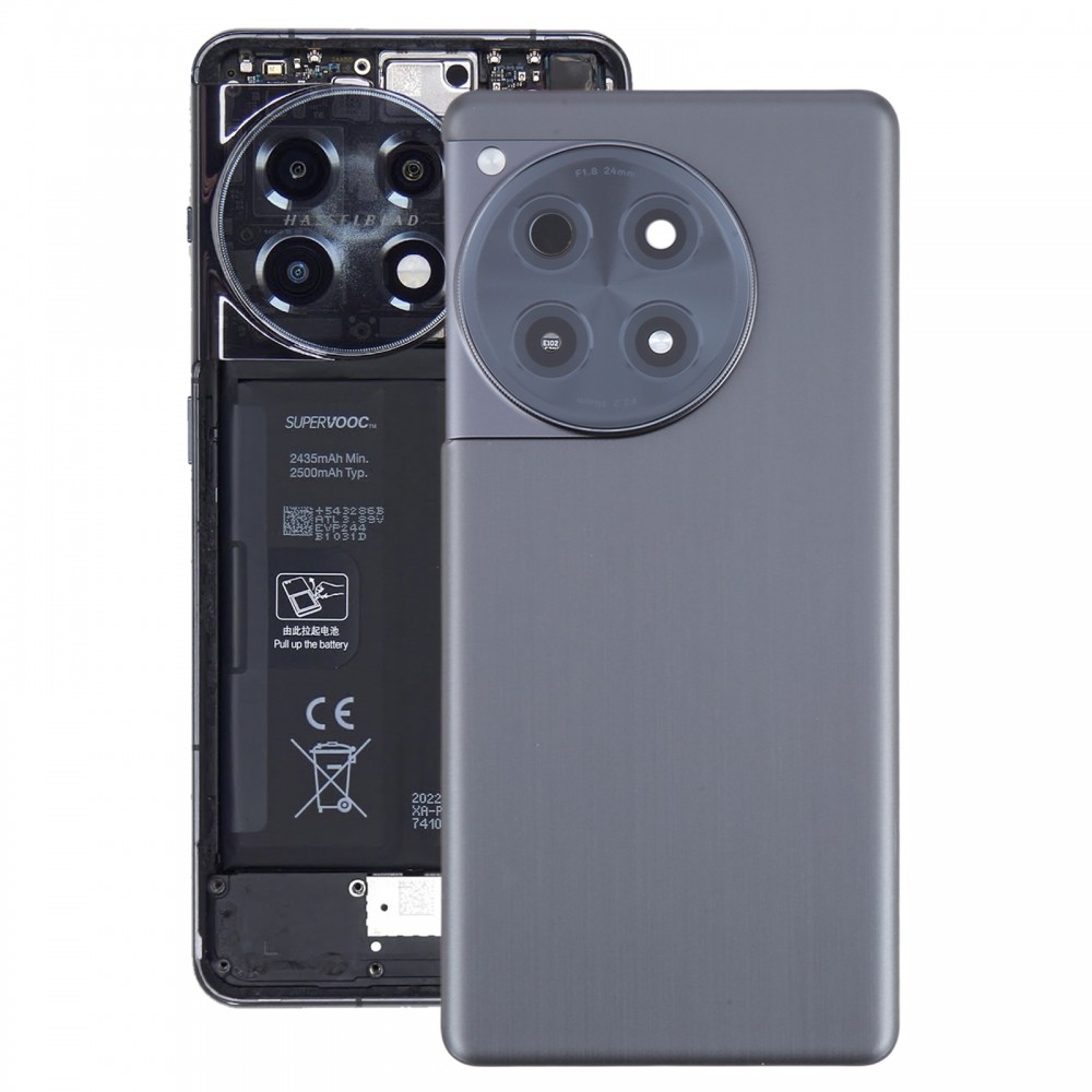 Pro OnePlus 12R CPH2609 CPH2585 Originální skleněný zadní kryt baterie s objektivem fotoaparátu (černý)