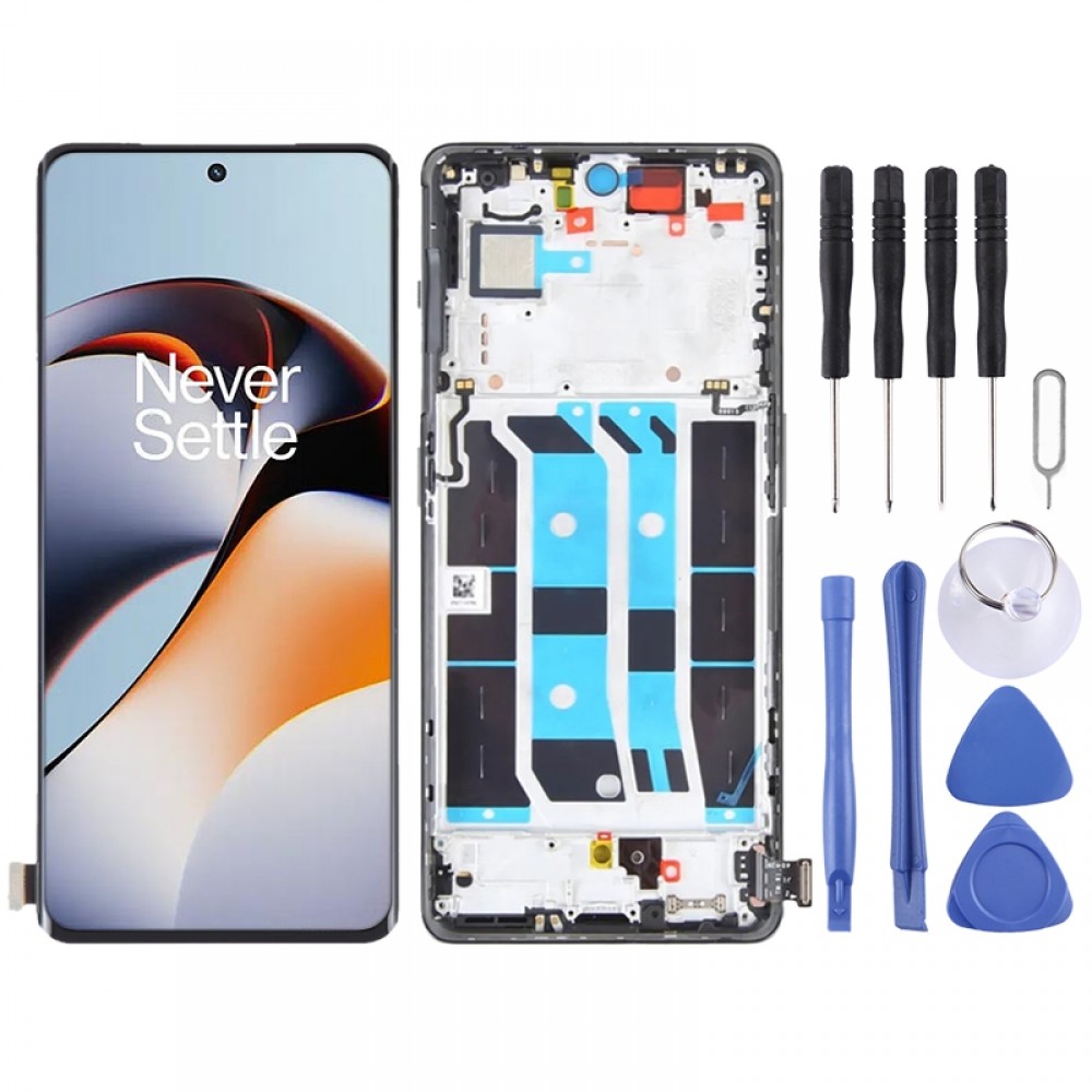 Für OnePlus Ace 2 PHK110 LCD-Bildschirm-Digitizer-Vollmontage mit Rahmen (schwarz)