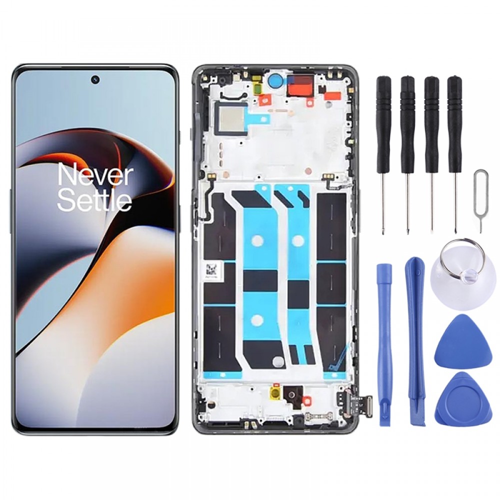 Pro OnePlus 11R CPH2487 Originální digitální AMOLED LCD obrazovka, kompletní sestava s rámem (černá)