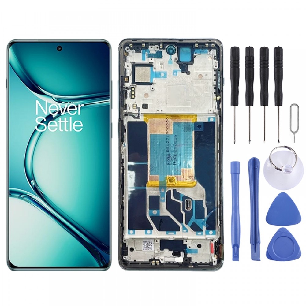 Для OnePlus Ace 2 Pro 5G Оригінальний AMOLED РК-екран Дигітайзер Повна збірка з рамкою (сірий)