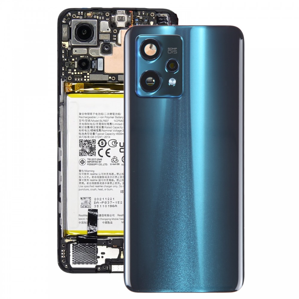 För Realme 9 Pro+ Original batteribaksida med kameralinsskydd (grön)