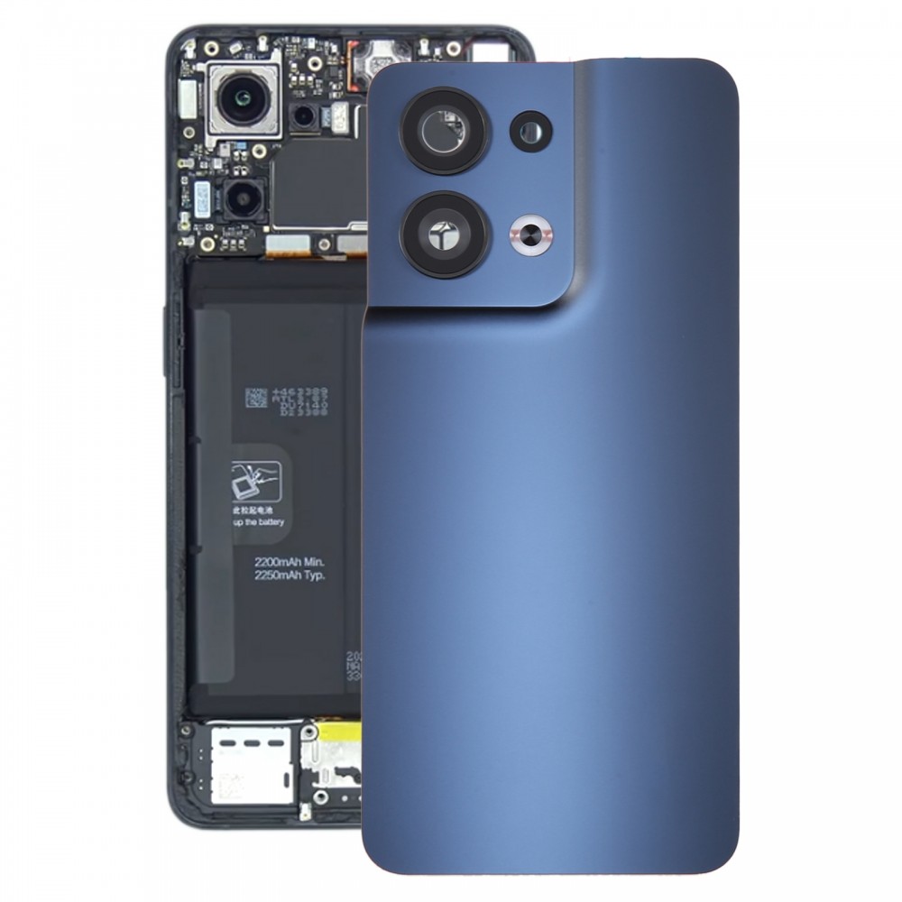 OPPO Reno8 5G:lle alkuperäinen akun takakansi ja kameran linssin suojus (musta)