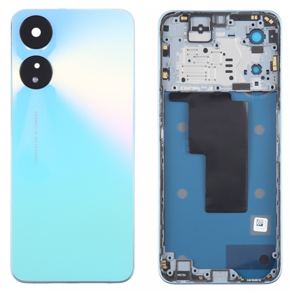 Per OPPO A58 5G Cover posteriore batteria originale con cornice centrale (blu)