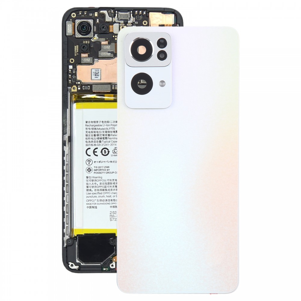 Az OPPO Reno7 Pro eredeti akkumulátoros hátlapjához fényképezőgép lencsevédővel (arany)
