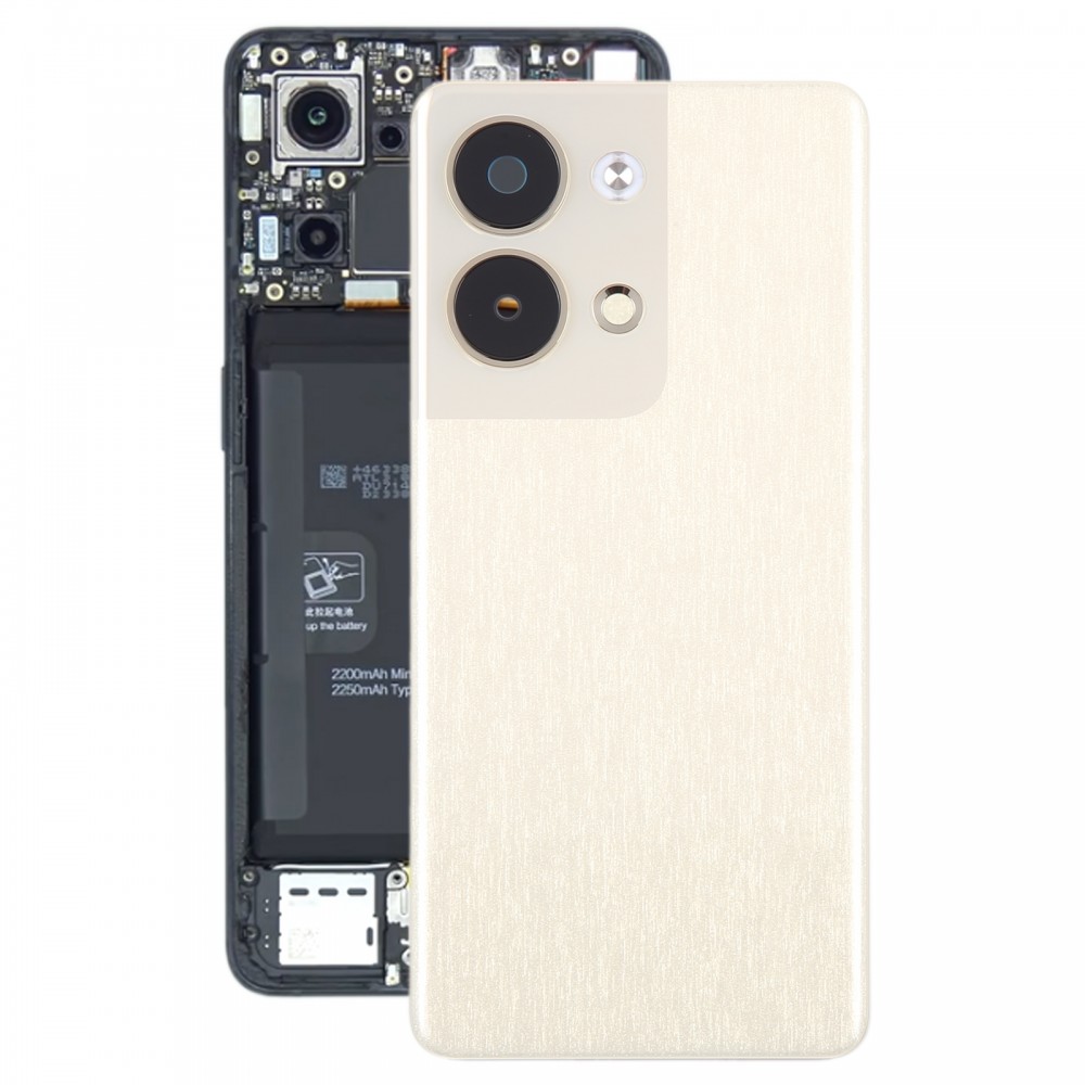 Per OPPO Reno9 Cover posteriore batteria originale con copriobiettivo fotocamera (oro)
