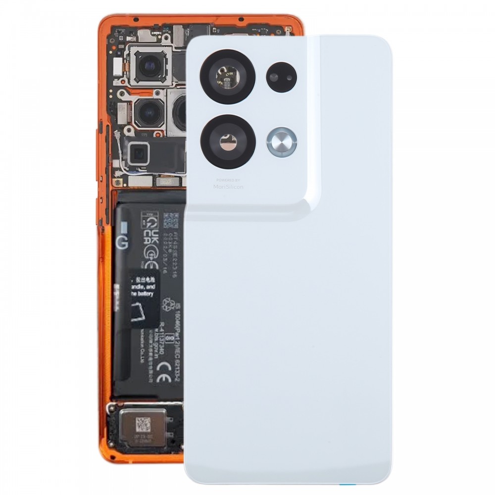 Pro OPPO Reno8 Pro+ originální zadní kryt baterie s krytem objektivu fotoaparátu (bílý)
