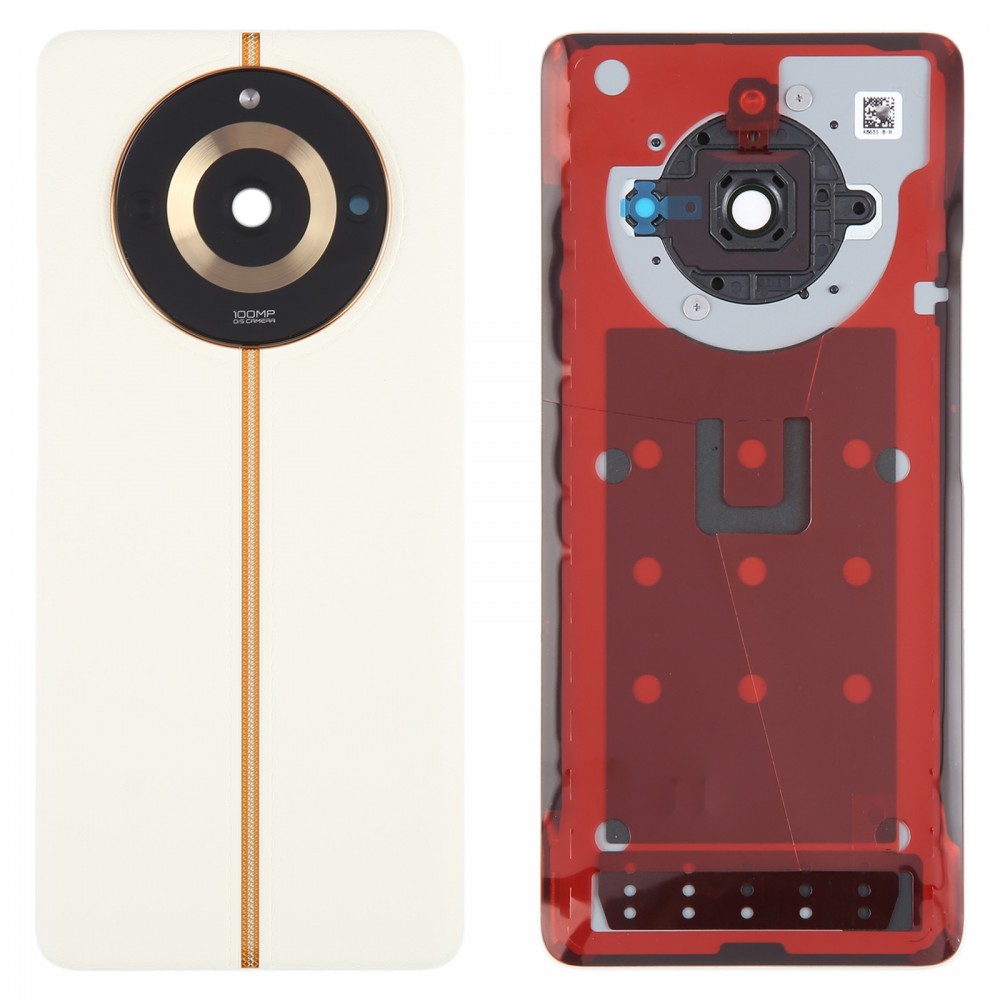 Realme 11 Pro用オリジナルバッテリーバックカバー、カメラレンズカバー付き(ホワイト)