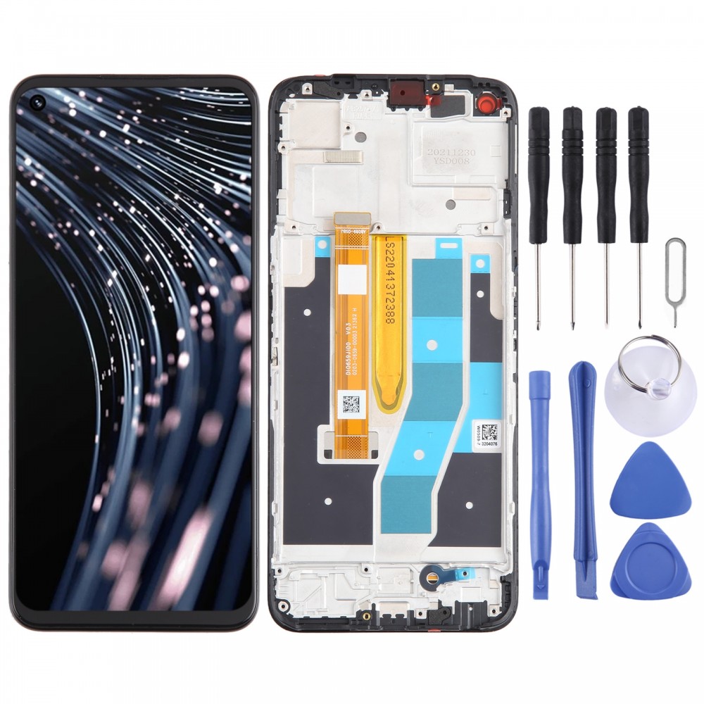Pro Realme V25 OEM digitizér LCD obrazovky Kompletní sestava s rámem
