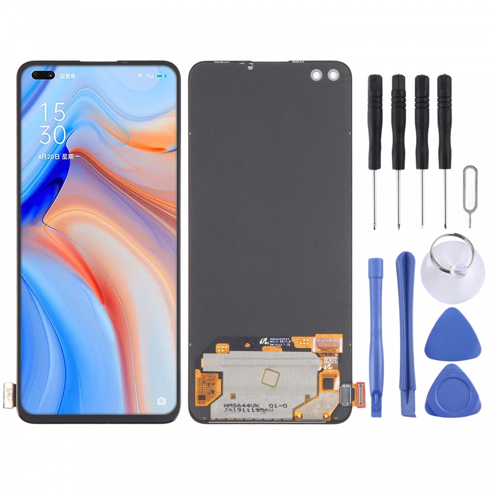 Originální Super AMOLED LCD obrazovka pro OPPO Reno4 5G s kompletní sestavou digitizéru