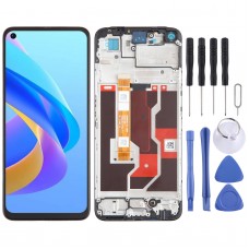 OPPO A76 4G OEM LCD-ekraaniga digiteerija jaoks täielik koost koos raamiga 