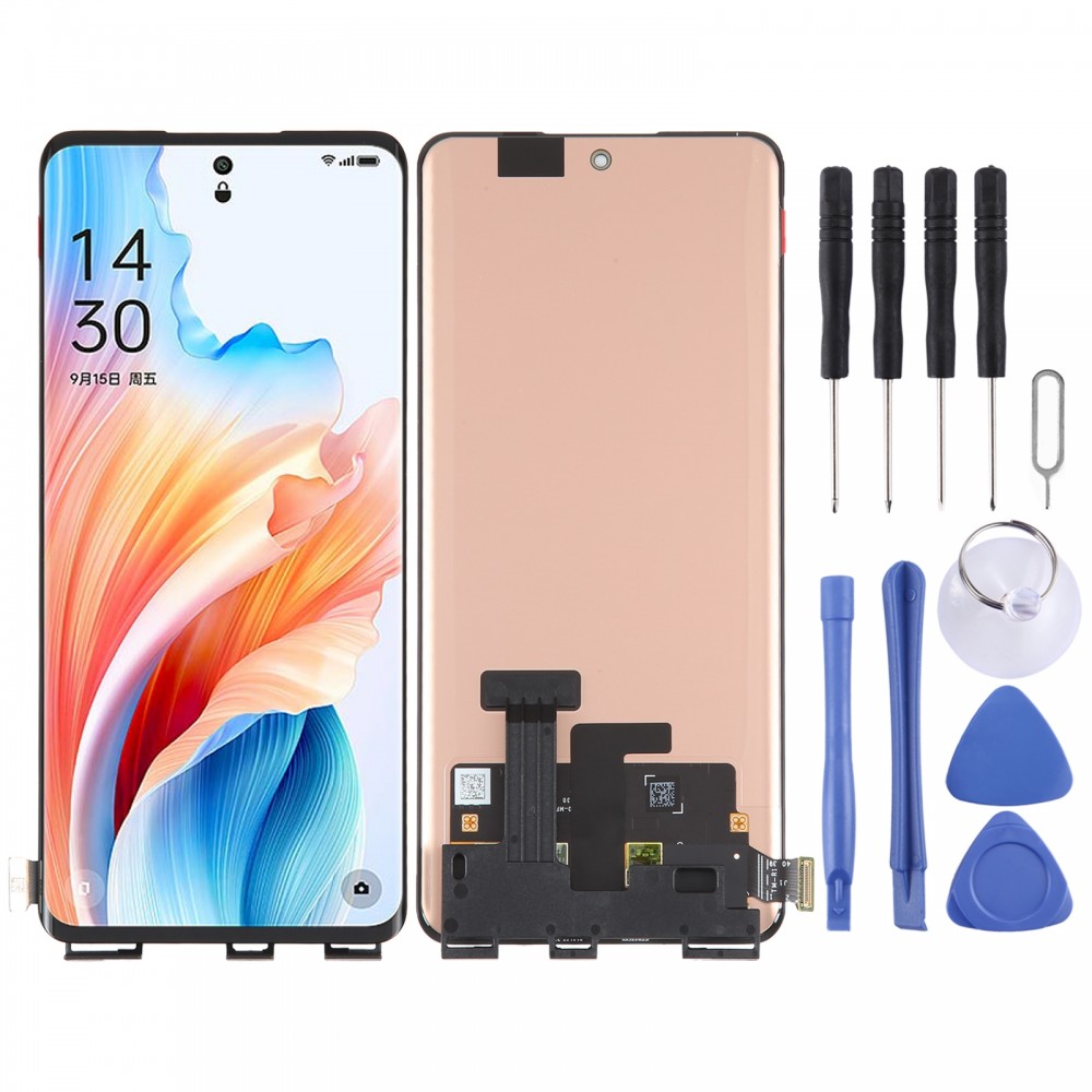 För OPPO A3 Pro 5G Original AMOLED LCD-skärm med digitaliserare full montering