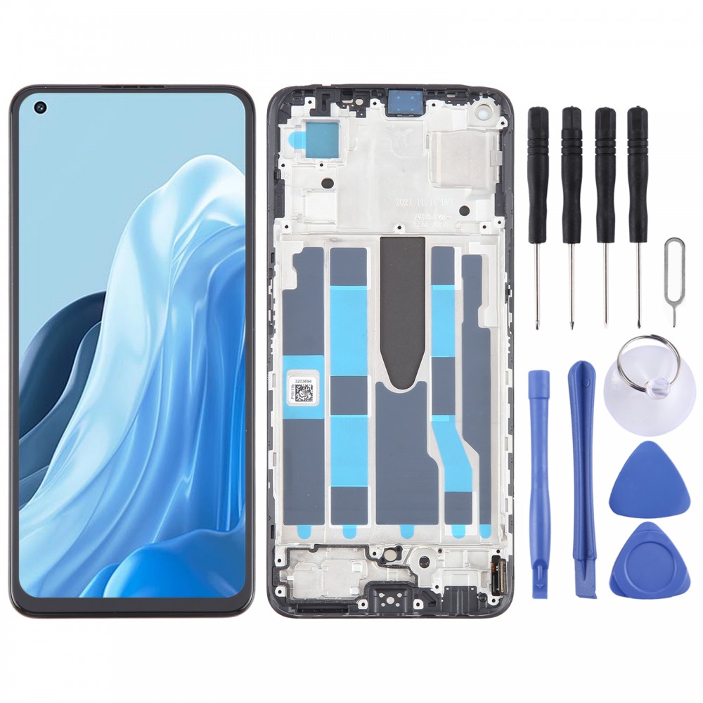Для OPPO Reno7 5G Оригінальний AMOLED РК-екран Digitizer Повна збірка з рамкою