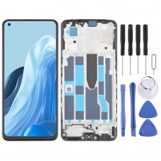 OPPO Reno7 5G:lle Alkuperäinen AMOLED LCD-näytön digitoija koko kokoonpano kehyksellä