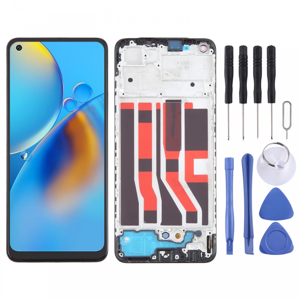Pour OPPO A74 4G OLED LCD écran numériseur assemblage complet avec cadre