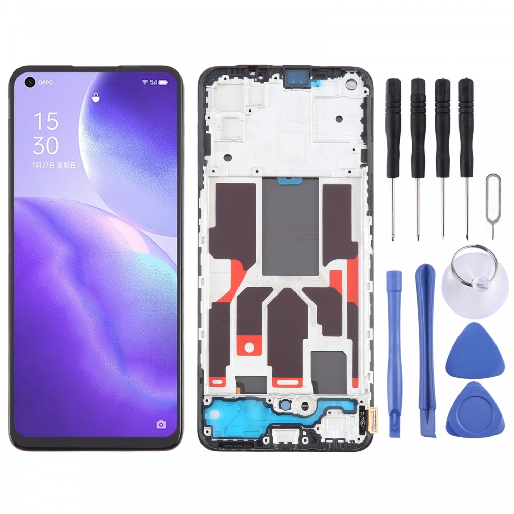 Para OPPO Find X3 Lite OLED pantalla LCD digitalizador montaje completo con marco