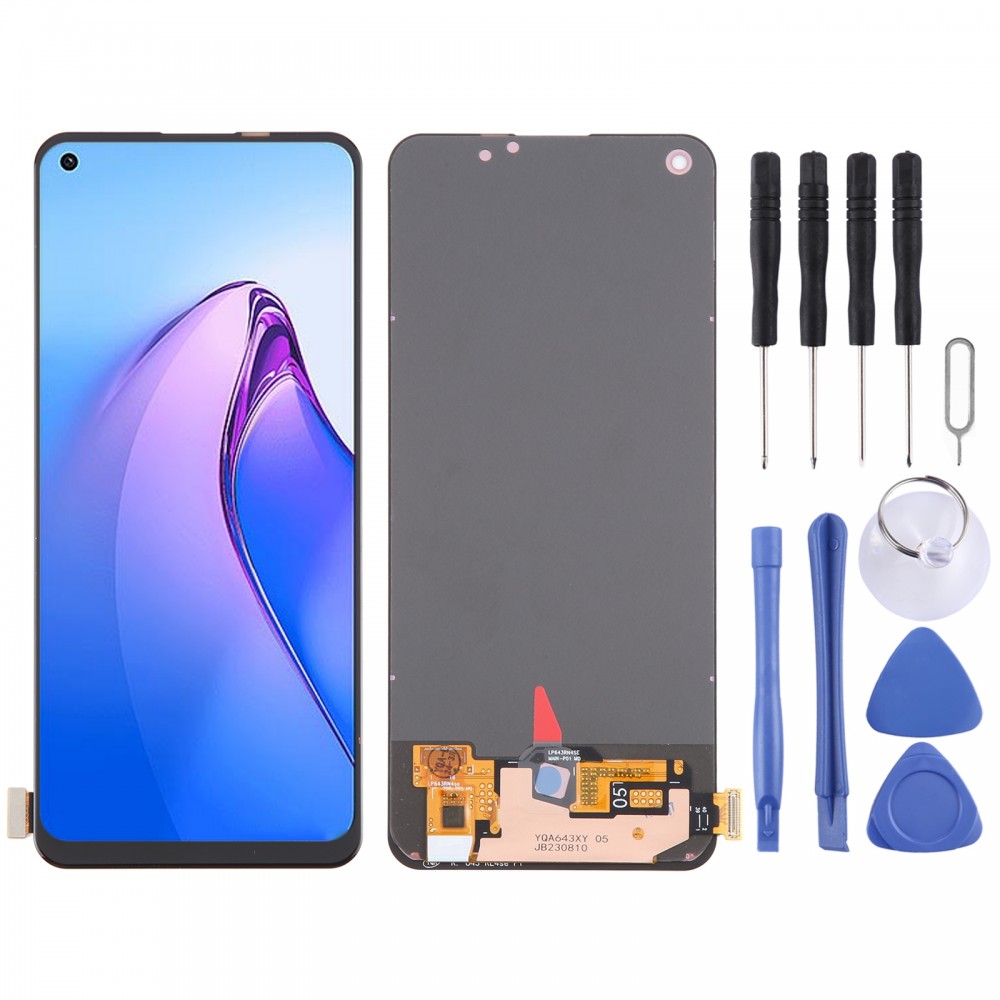 למסך LCD OPPO Reno8 5G OLED עם הרכבה מלאה של Digitizer