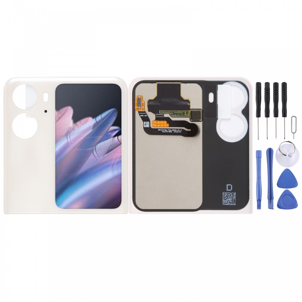 Écran secondaire LCD d'origine pour OPPO Find N2 Flip avec assemblage complet de numériseur (blanc)