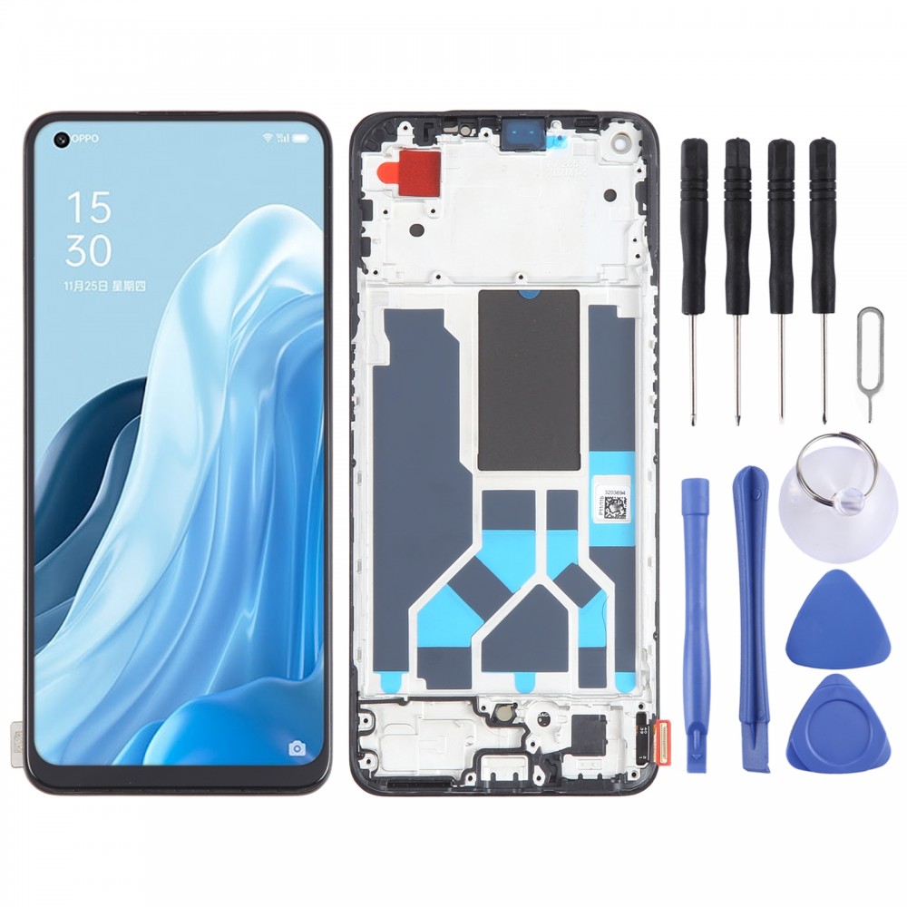 オリジナル AMOLED 液晶画面 OPPO Reno7 SE 5G デジタイザ完全アセンブリとフレーム