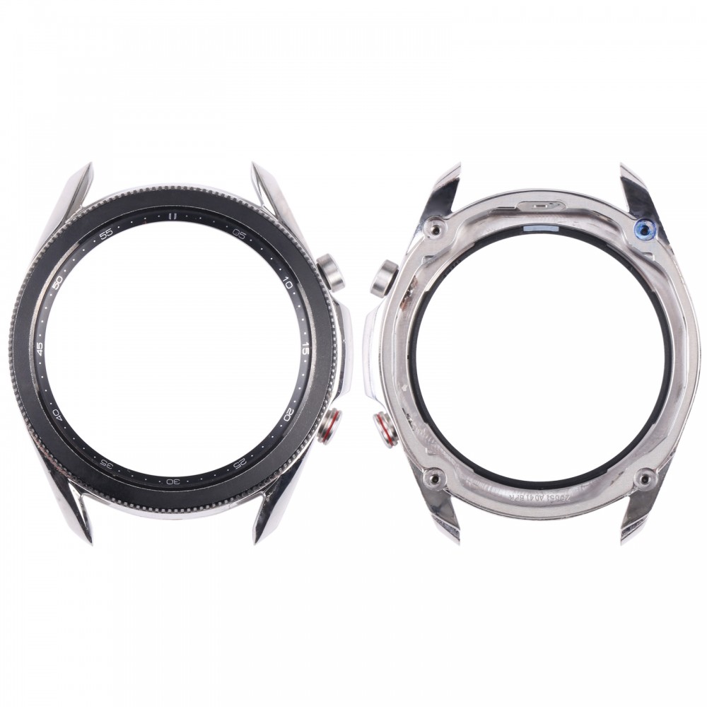 Placa de bisel de marco de pantalla LCD original para Samsung Galaxy Watch 3 45 mm SM-R840 (plateado)