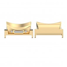 For Samsung Galaxy Watch6 / 6 Classic 20mm 1 Pair Button Style Curved Metal Watch Band Connector(Gold)