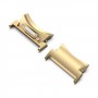 For Samsung Galaxy Watch4 / 4 Classic 46mm 22mm 1 Pair Button Style Curved Metal Watch Band Connector(Gold)