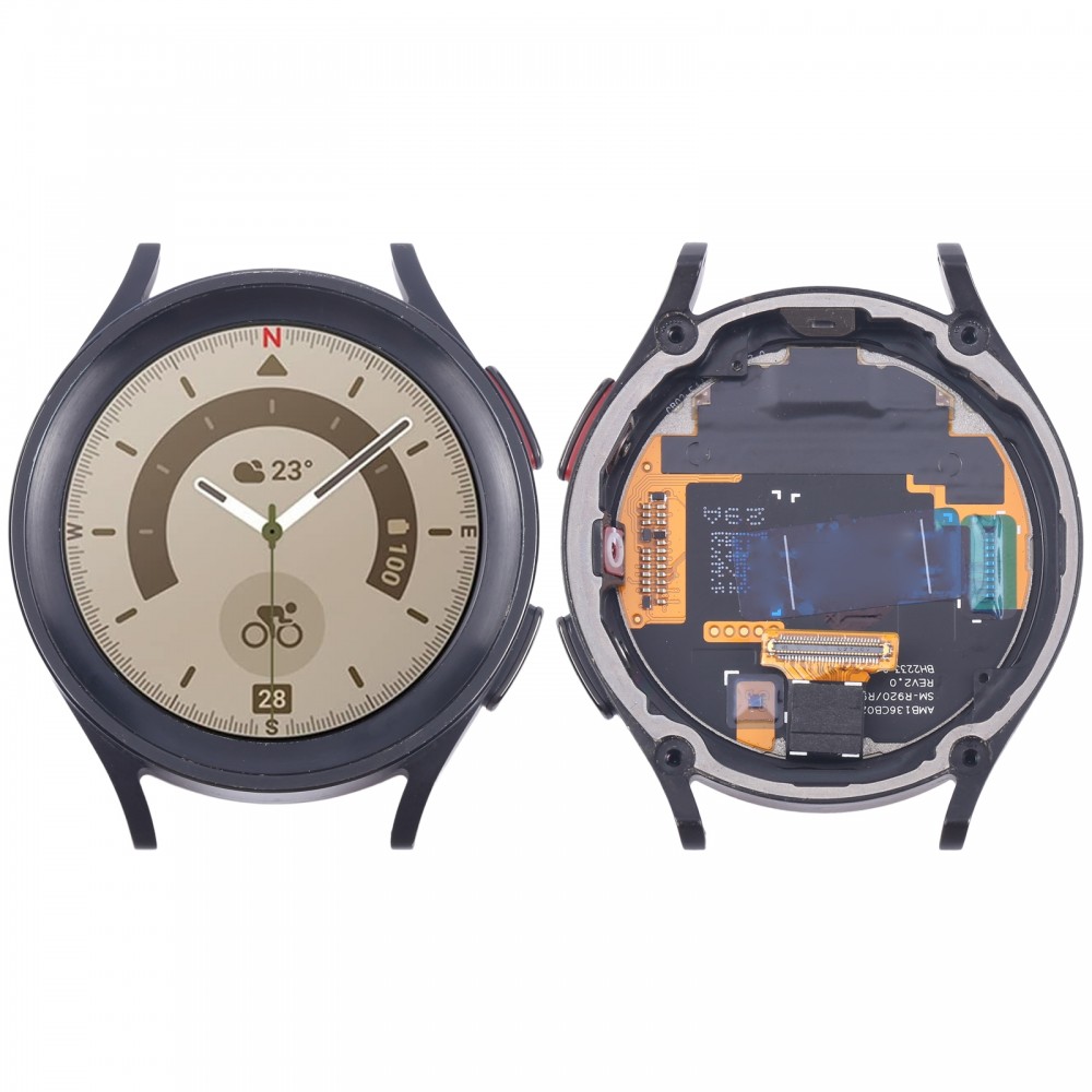 オリジナル LCD スクリーン デジタイザー フルアセンブリ フレーム付き Samsung Galaxy Watch5 Pro 45mm SM-R920/R925 (ブラック)