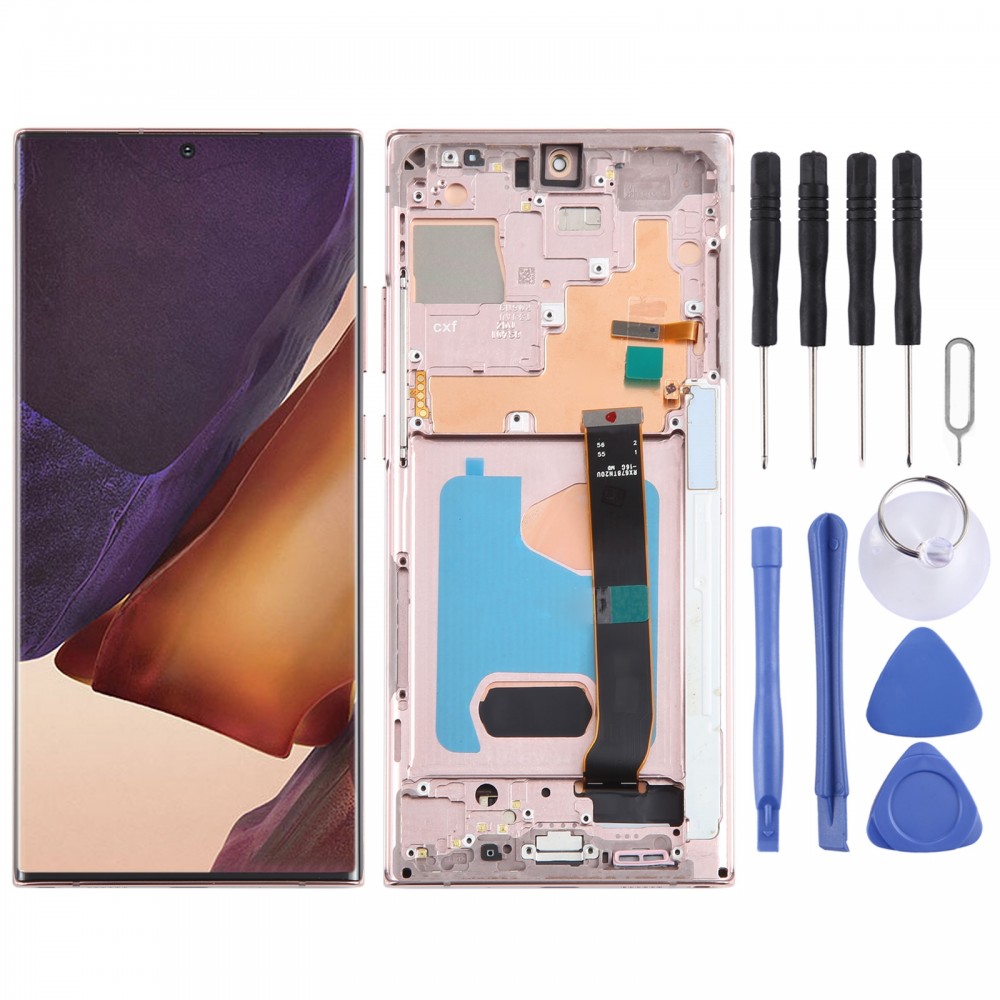 For Samsung Galaxy Note20 Ultra 4G Original Super AMOLED LCD Screen Digitizer Full Assembly With Frame (Gold)