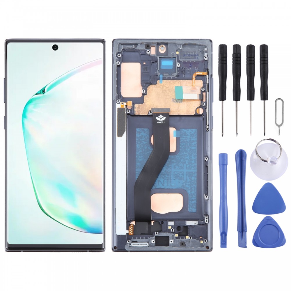 适用于三星 Galaxy Note10+ SM-N975F TFT材质液晶屏数字化仪全组装带边框，不支持指纹识别 (黑色)