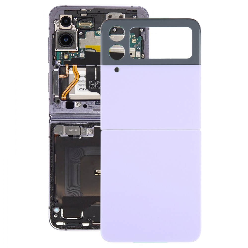 Für Samsung Galaxy Z Flip4 SM-F721B Akku-rückseitige Abdeckung mit Kamera-Objektiv-Abdeckung (lila)