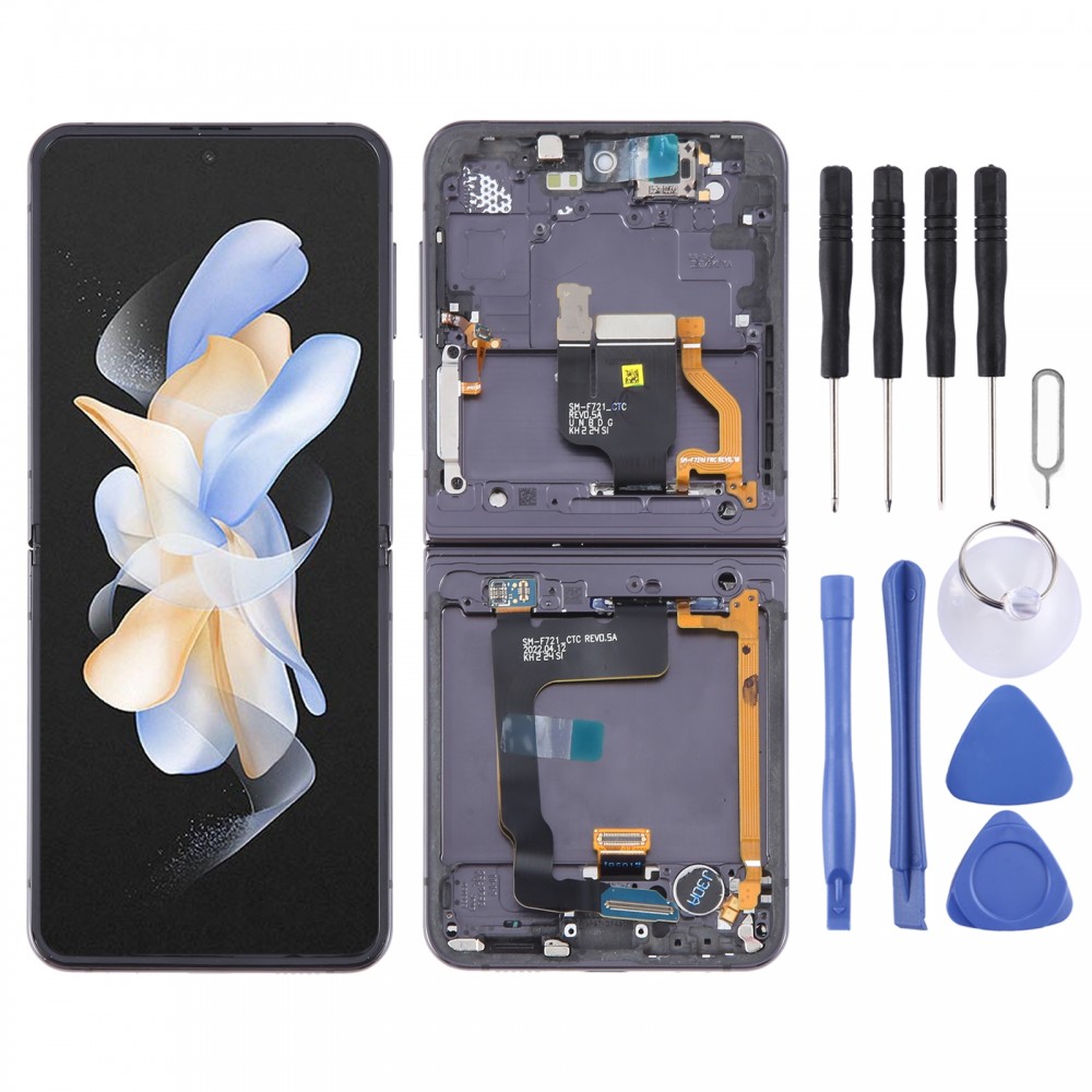 Оригинальный дигитайзер ЖК-экрана в сборе с рамкой для Samsung Galaxy Z Flip4 SM-F721 (черный)